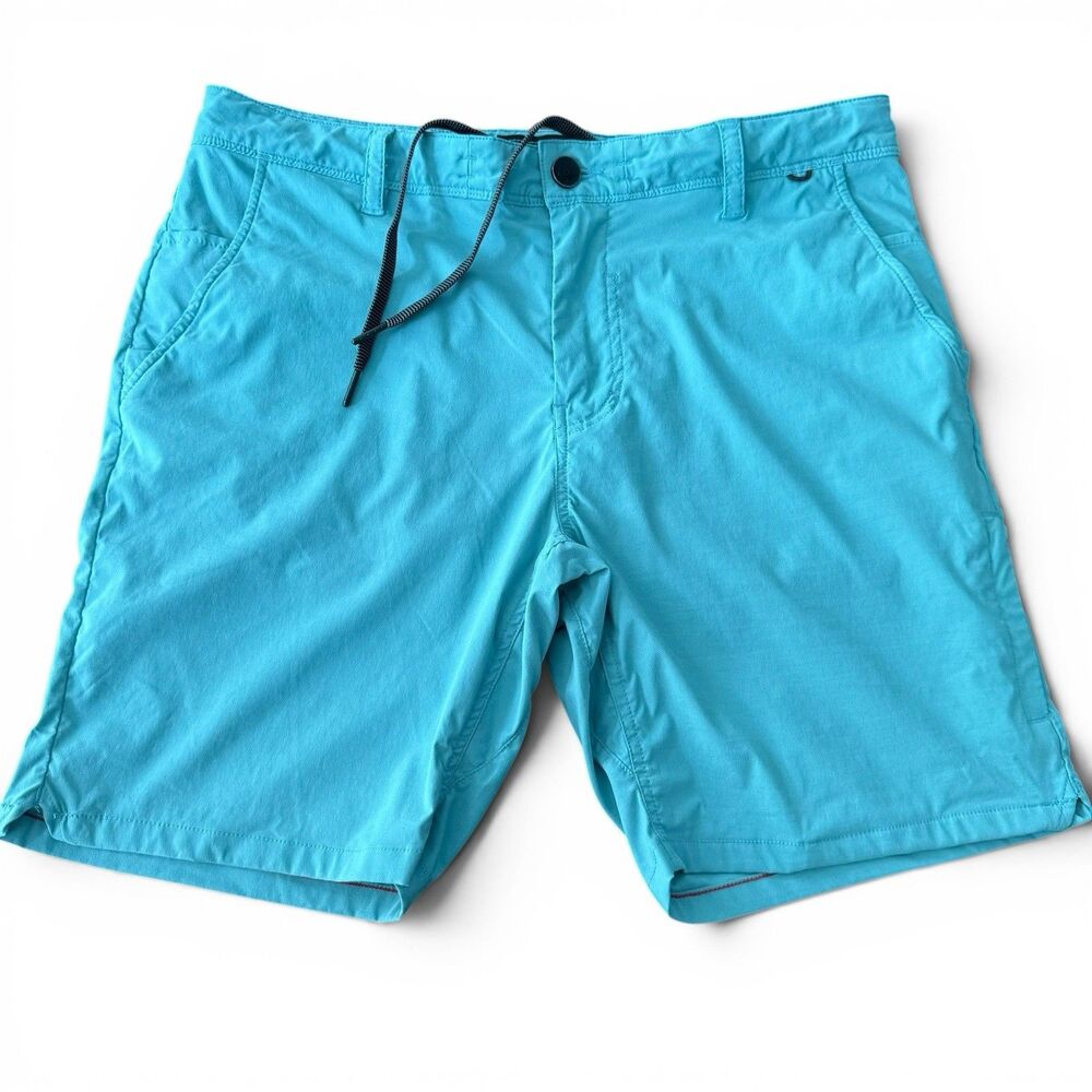 686 Everywhere Shorts Men 32 Blue Hybrid 10 Pocket RFID Featherlight Performance